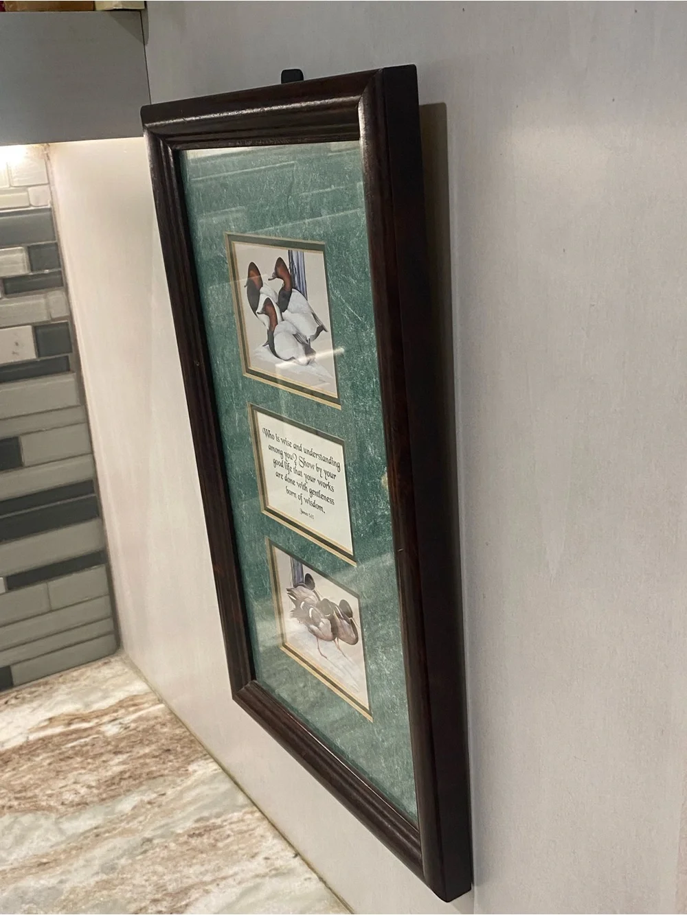 VTG Dicksons Art LaMay Duck Print Frame James 3:13